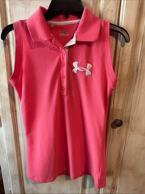 Under Armour Hot Pink Sleeveless Polo Tank